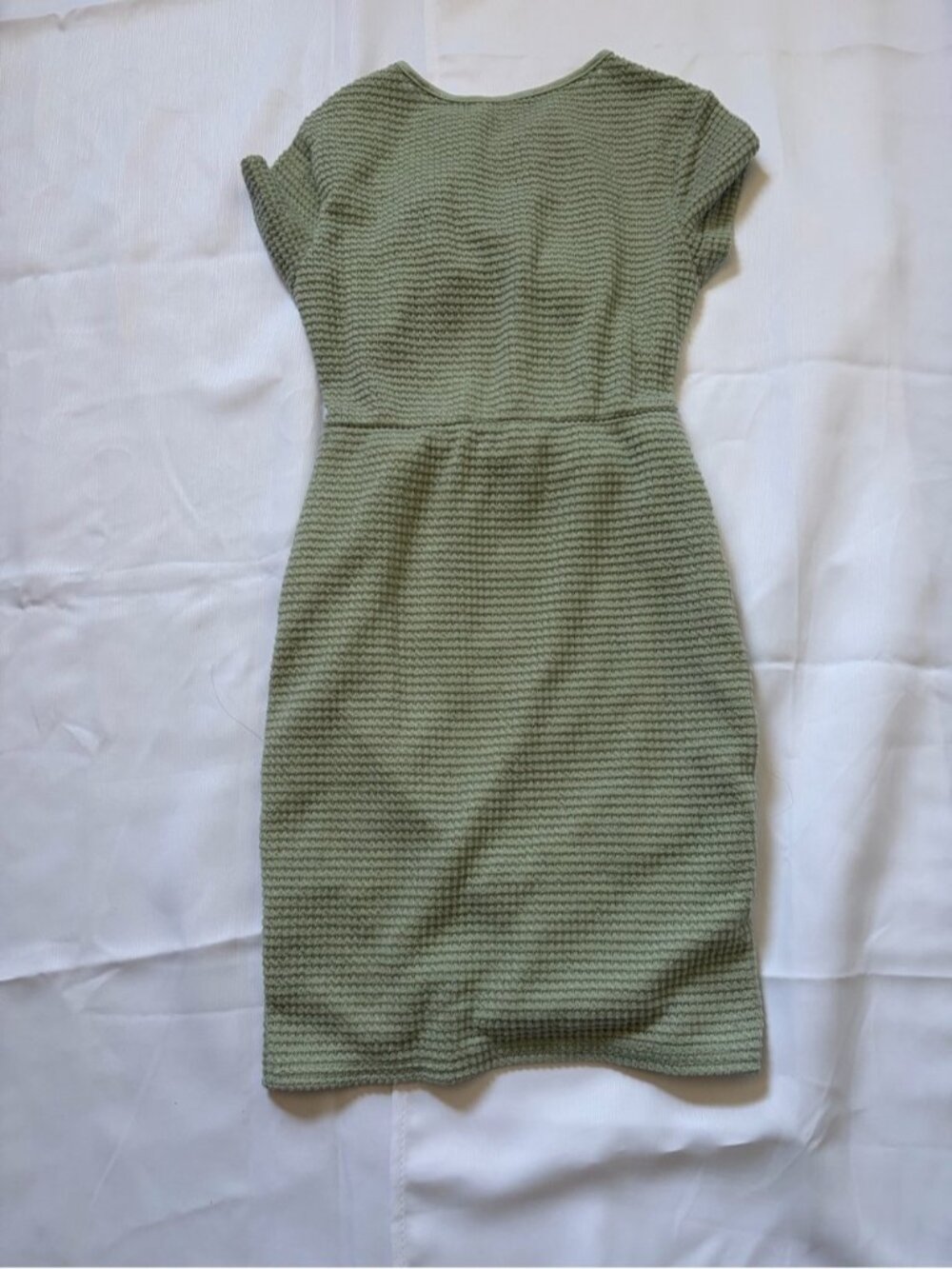 Ribbed Knit Mini Dress in Sage Green